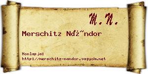 Merschitz Nándor névjegykártya